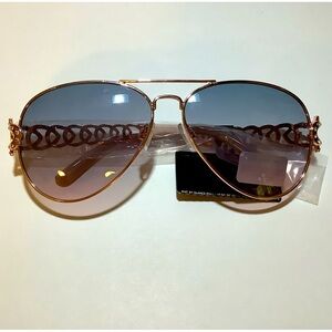 True Religion Aviator Rose Gold Sunglasses New